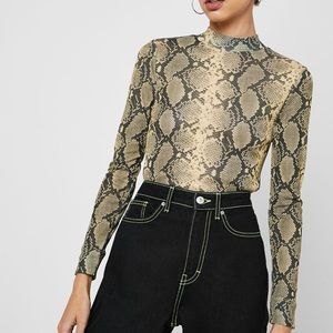 Long Sleeve Mesh Material Top